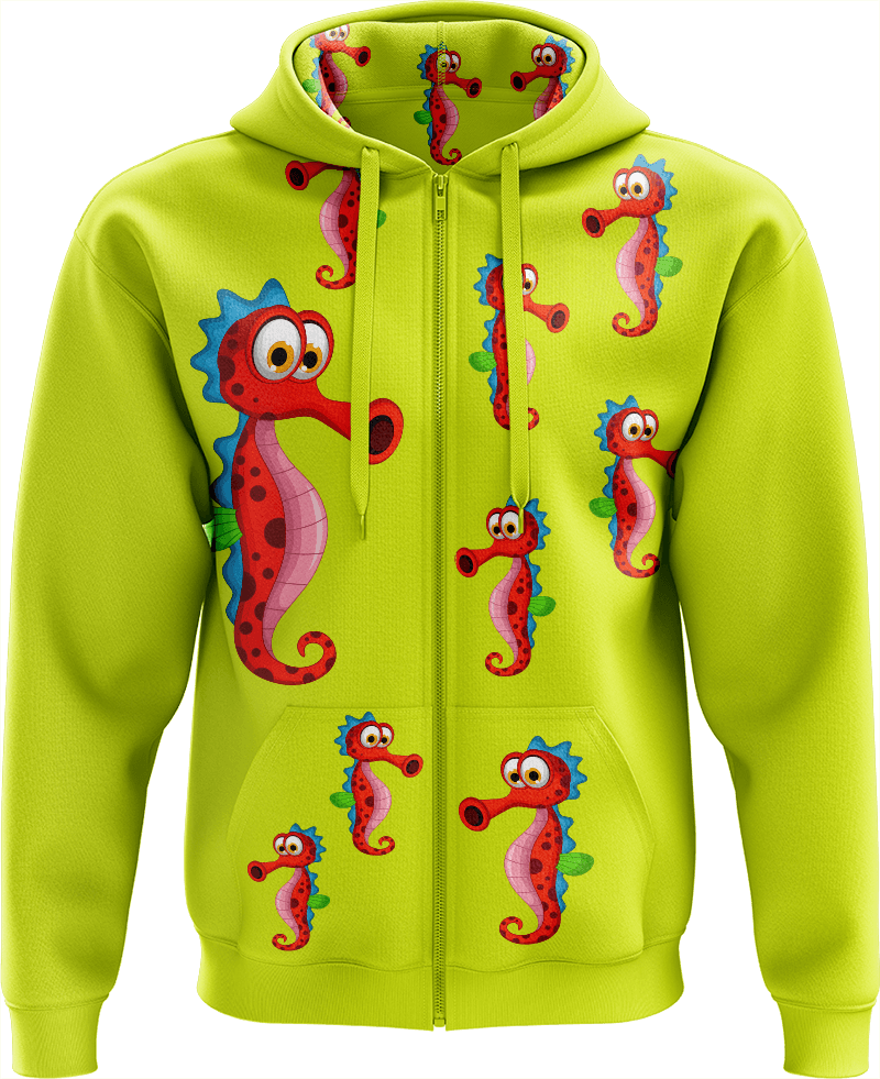 Sassy Seahorse Full Zip Hoodies Jacket - fungear.com.au