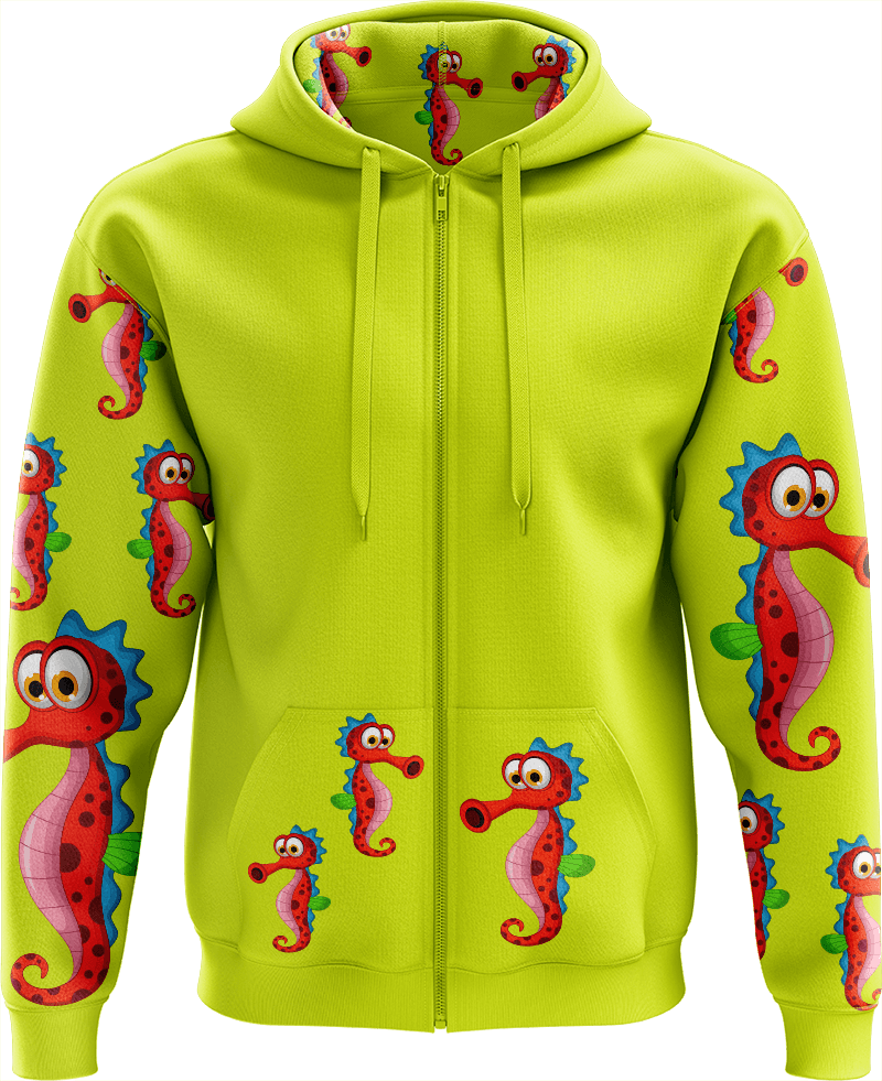 Sassy Seahorse Full Zip Hoodies Jacket - fungear.com.au
