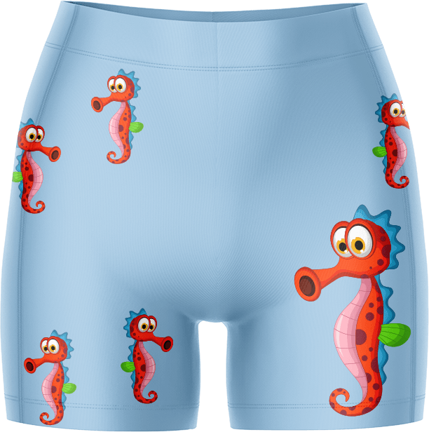 Sassy Seahorse Ladies Gym Shorts - fungear.com.au