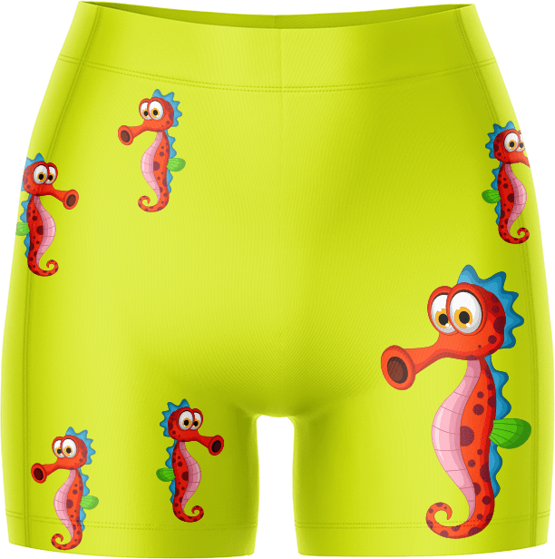 Sassy Seahorse Ladies Gym Shorts - fungear.com.au