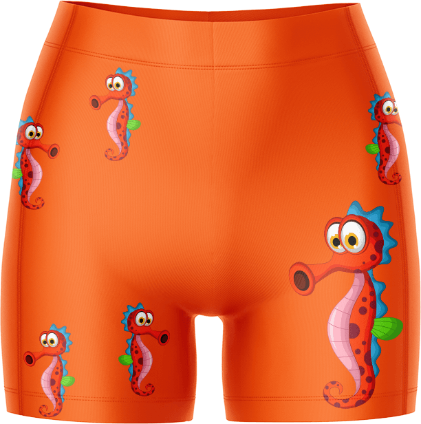 Sassy Seahorse Ladies Gym Shorts - fungear.com.au