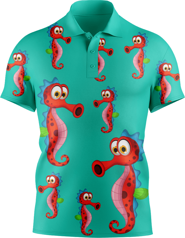 Sassy Seahorse Men's Short Sleeve Polo - fungear.com.au