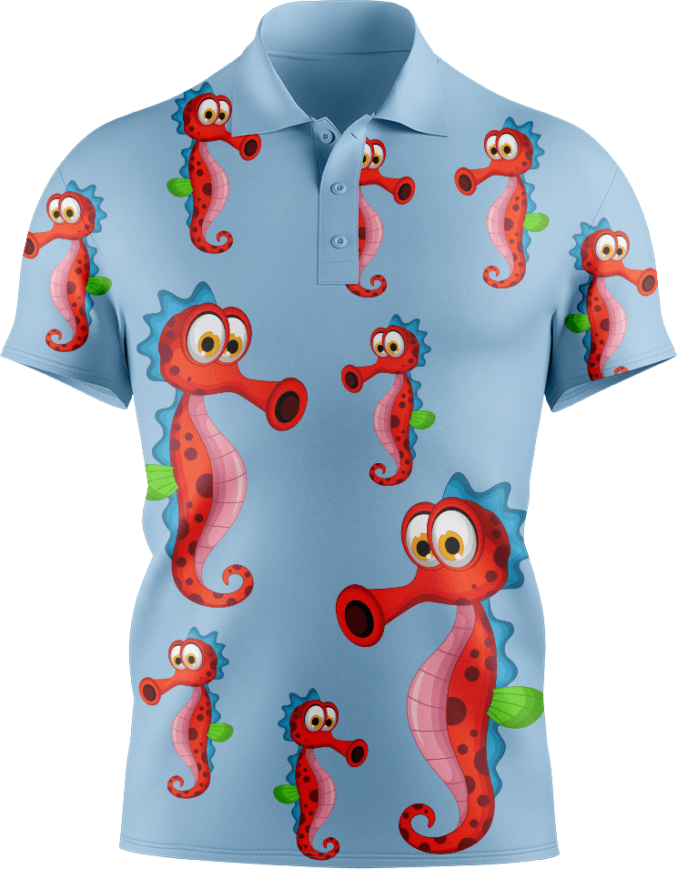 Sassy Seahorse Men's Short Sleeve Polo - fungear.com.au