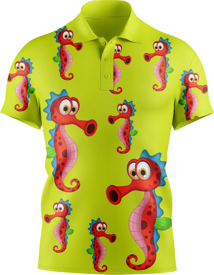 Sassy Seahorse Men's Short Sleeve Polo - fungear.com.au