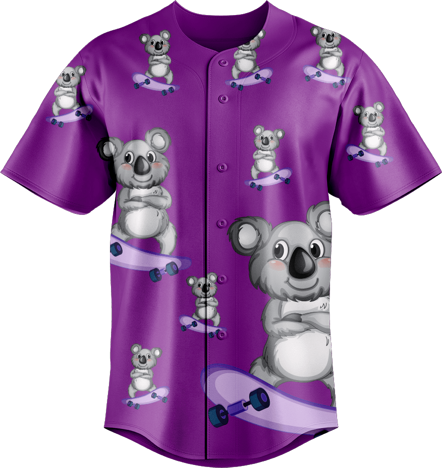 Skater Koala Baseball Jerseys - fungear.com.au