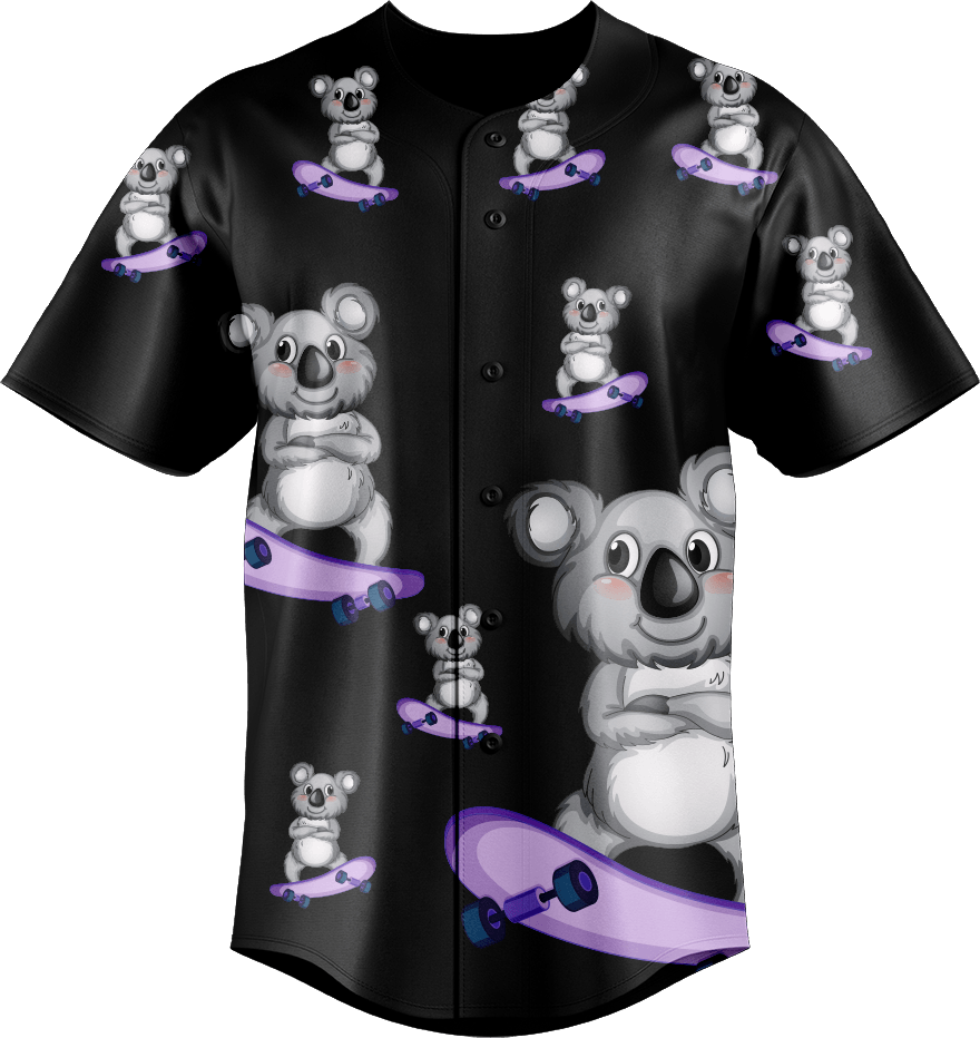 Skater Koala Baseball Jerseys - fungear.com.au