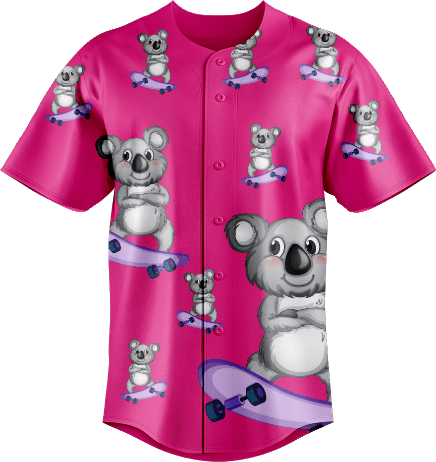 Skater Koala Baseball Jerseys - fungear.com.au