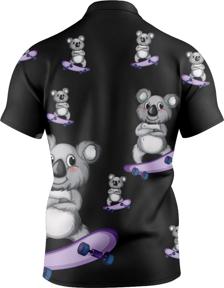 Skater Koala Men's Short Sleeve Polo - fungear.com.au