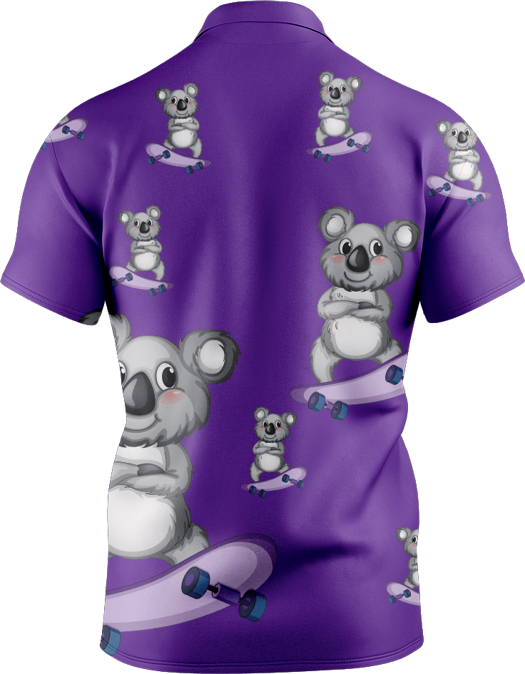 Skater Koala Men's Short Sleeve Polo - fungear.com.au