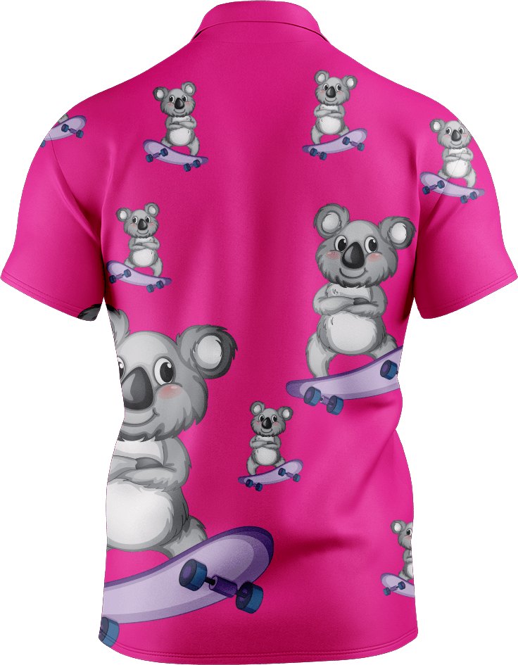 Skater Koala Men's Short Sleeve Polo - fungear.com.au