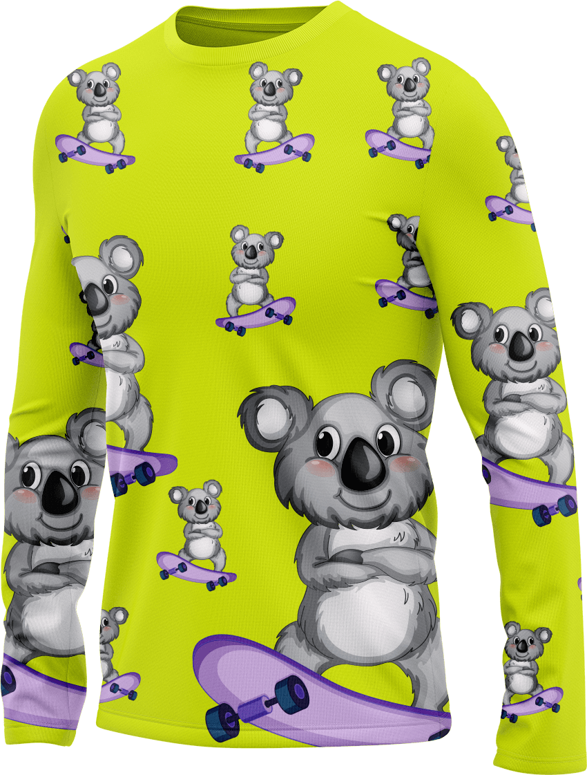 Skater Koala Rash T-Shirt Long Sleeve - fungear.com.au