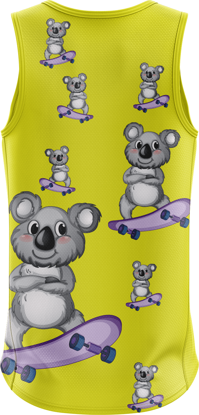 Skater Koala Singlets - fungear.com.au