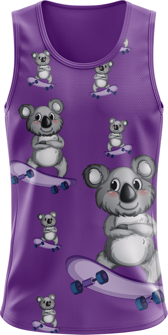 Skater Koala Singlets - fungear.com.au