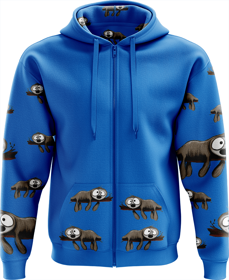 Snoozy Sloth Full Zip Hoodies Jacket - fungear.com.au