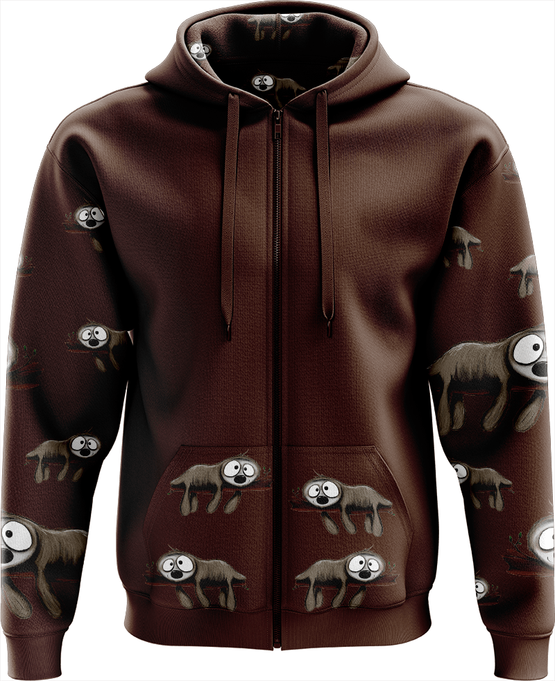 Snoozy Sloth Full Zip Hoodies Jacket - fungear.com.au