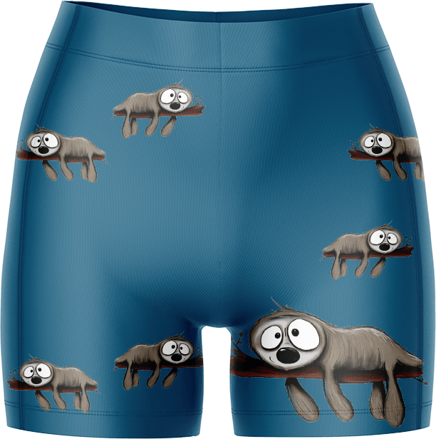 Snoozy Sloth Ladies Gym Shorts - fungear.com.au