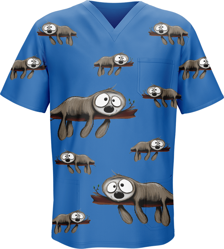 Snoozy Sloth Scrubs - fungear.com.au