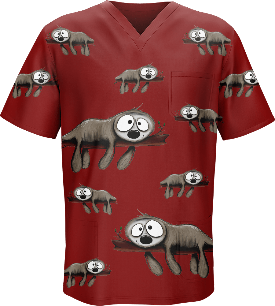 Snoozy Sloth Scrubs - fungear.com.au
