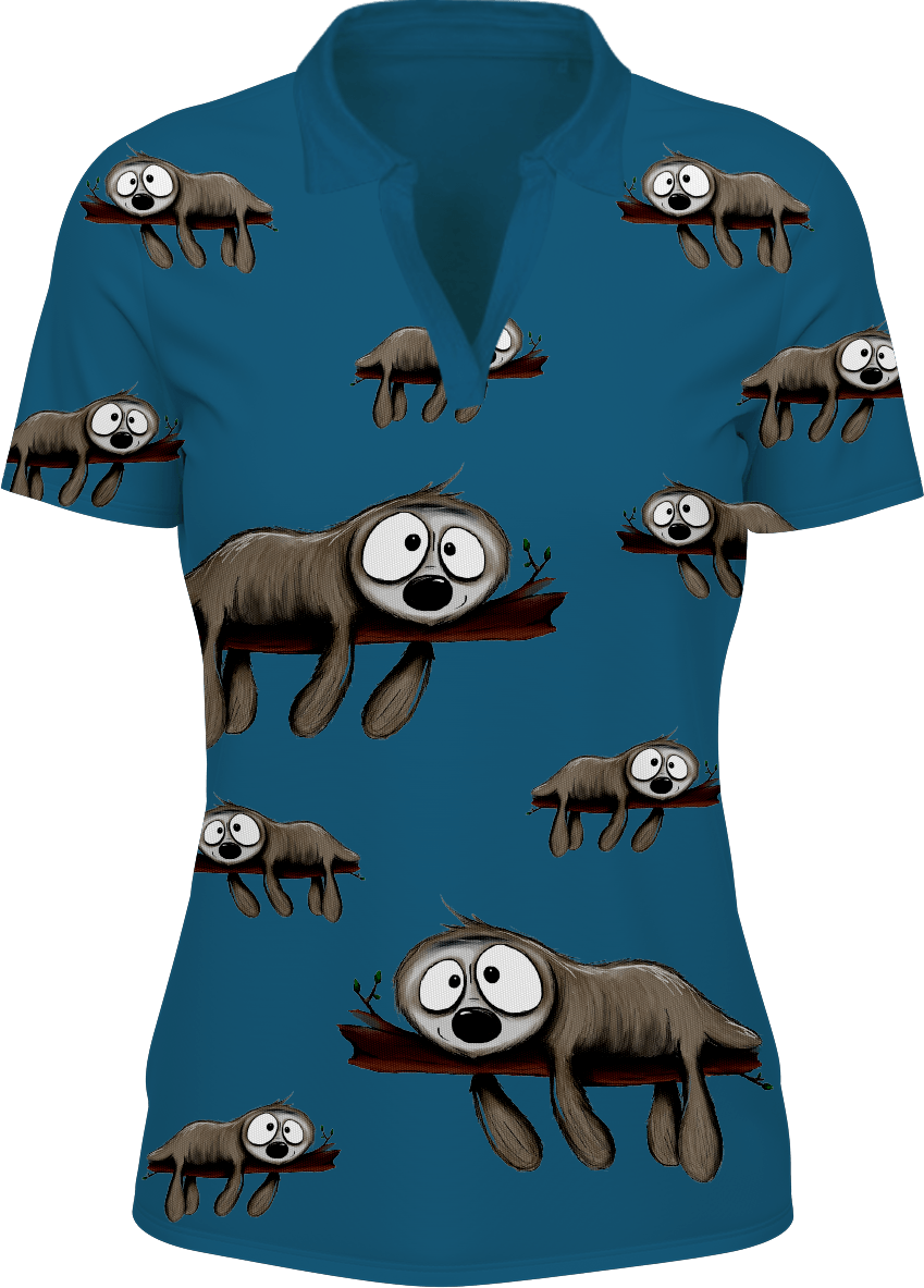 Snoozy Sloth Women's Polo - fungear.com.au