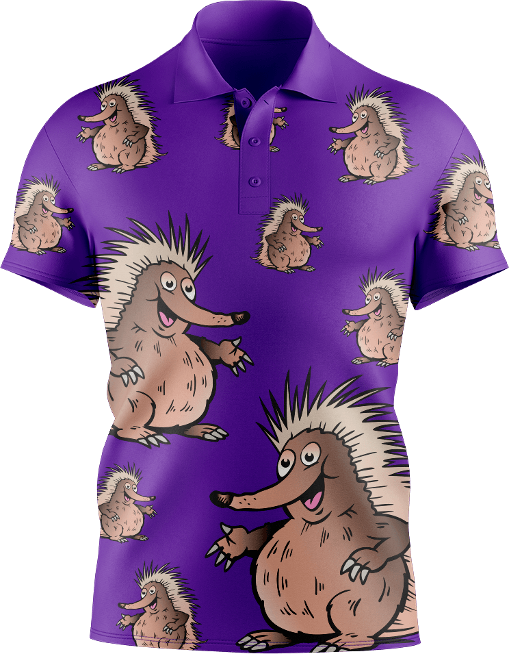 Spunky Echidna Men's Short Sleeve Polo