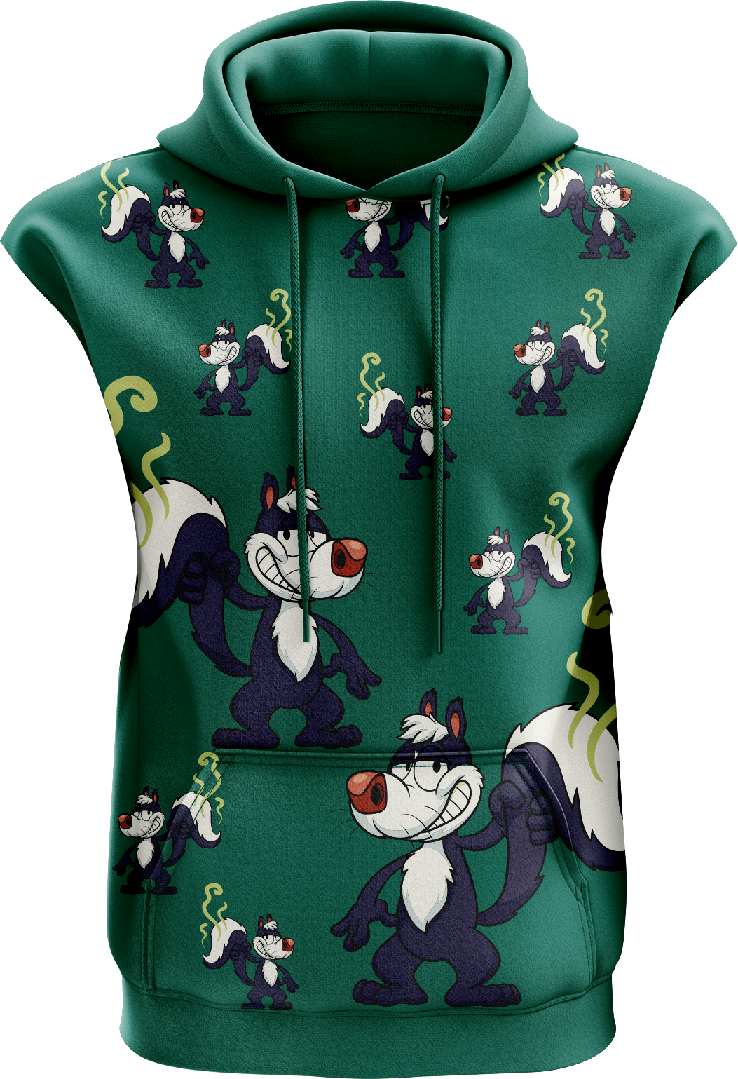 Stinky Skunk Full Zip Sleeveless Hoodie Jackets