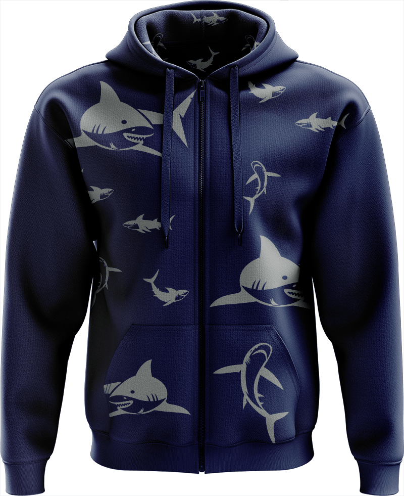 Swim with Sharks Full Zip Hoodies Jacket - fungear.com.au