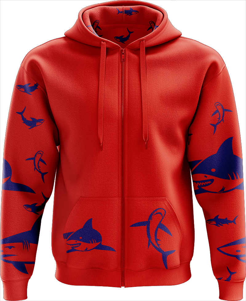 Swim with Sharks Full Zip Hoodies Jacket - fungear.com.au