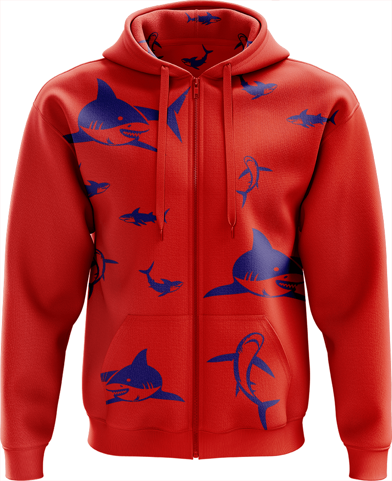 Swim with Sharks Full Zip Hoodies Jacket - fungear.com.au