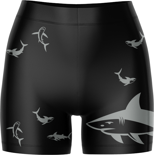 Swim With Sharks Ladies Gym Shorts - fungear.com.au