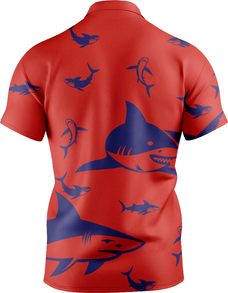 Swim With Sharks Men's Short Sleeve Polo - fungear.com.au