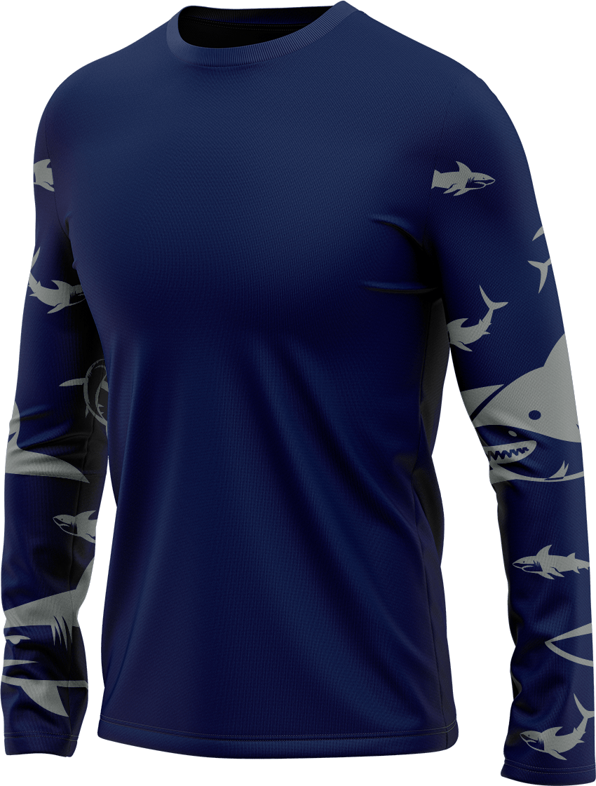 Swim with Sharks Rash Shirt Long Sleeve - fungear.com.au