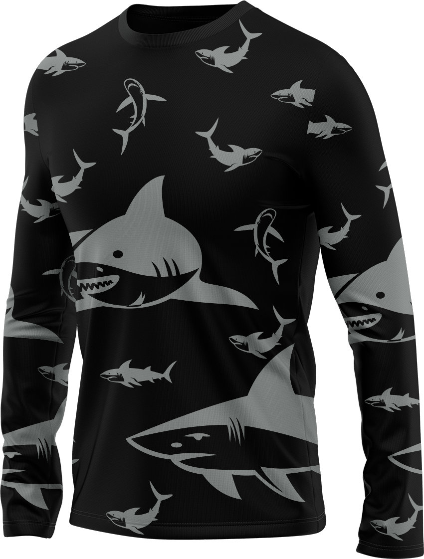 Swim with Sharks Rash Shirt Long Sleeve - fungear.com.au