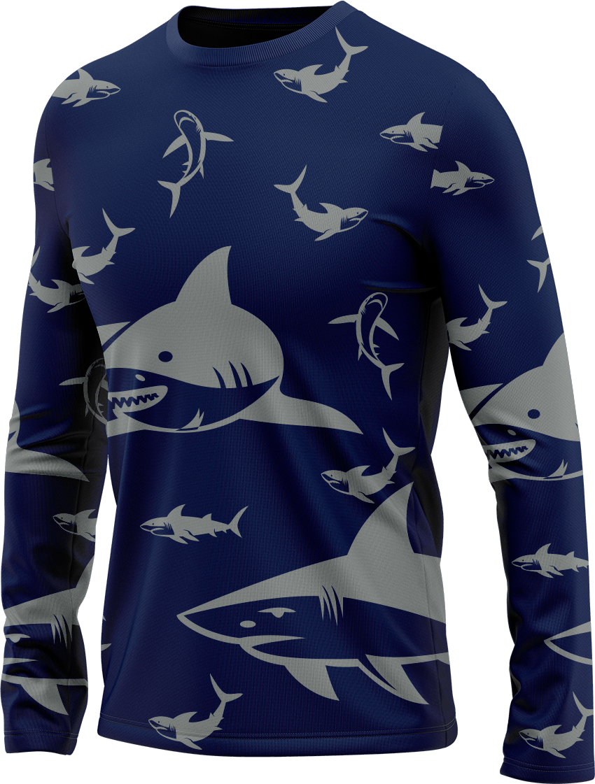 Swim with Sharks Rash Shirt Long Sleeve - fungear.com.au