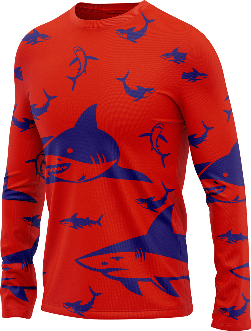 Swim with Sharks Rash Shirt Long Sleeve - fungear.com.au