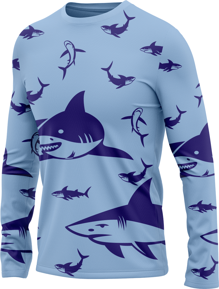 Swim with Sharks Rash Shirt Long Sleeve - fungear.com.au
