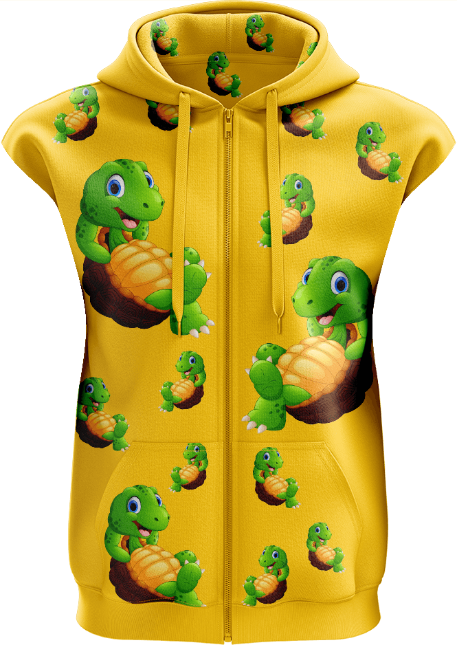 Top Turtle Full Zip Sleeveless Hoodie Jackets - fungear.com.au