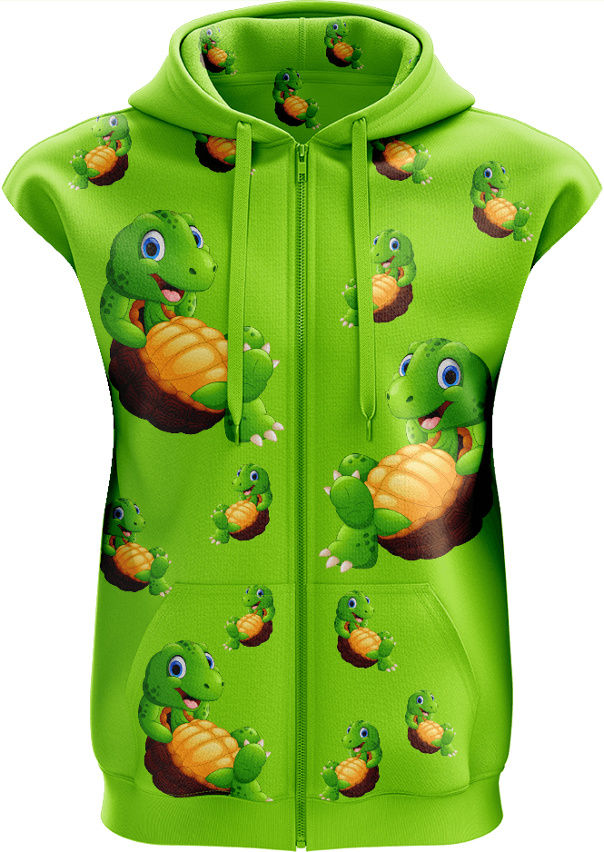 Top Turtle Full Zip Sleeveless Hoodie Jackets - fungear.com.au