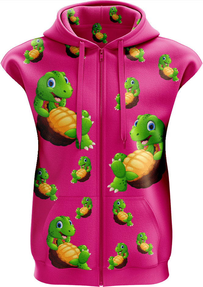 Top Turtle Full Zip Sleeveless Hoodie Jackets - fungear.com.au