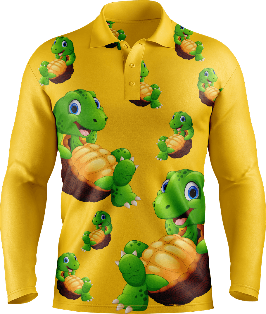 Top Turtle Men's Long Sleeve Polo - fungear.com.au
