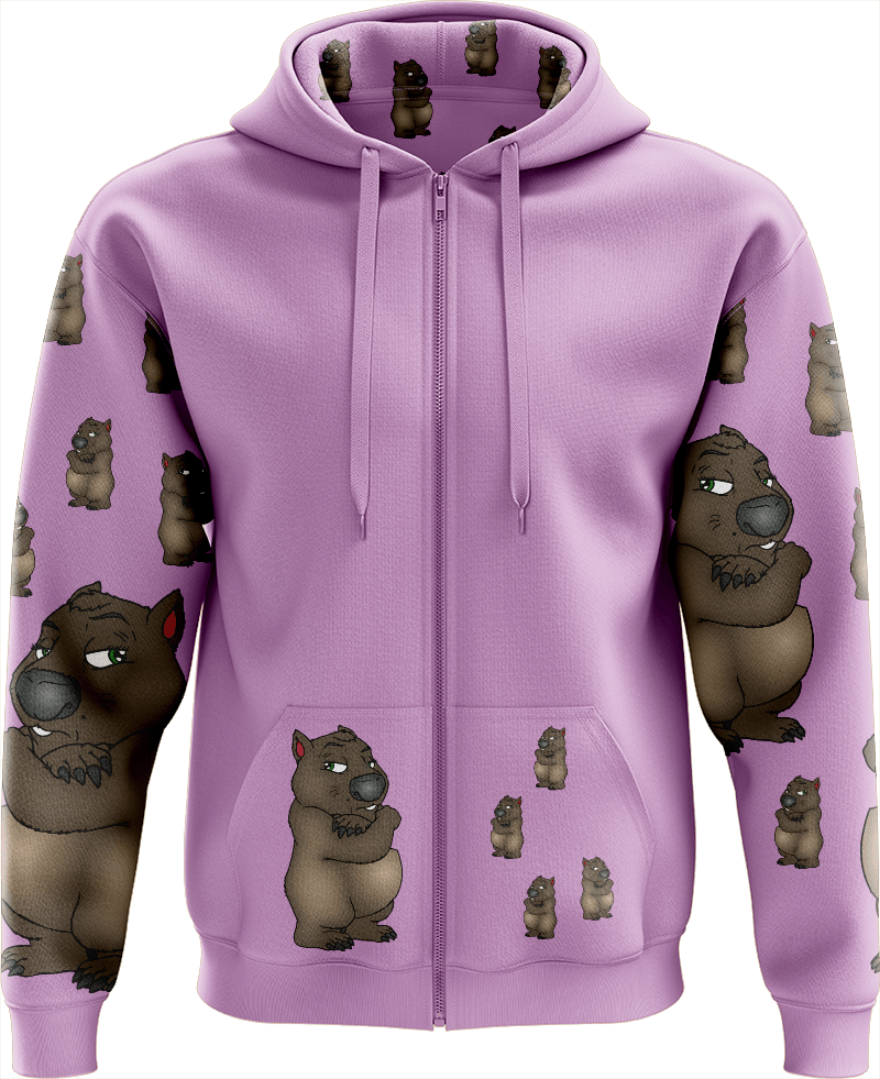 Wally Wombat Full Zip Hoodies Jackets - fungear.com.au