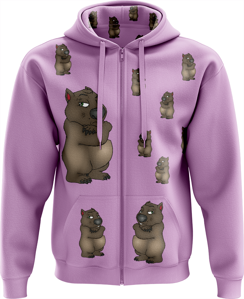 Wally Wombat Full Zip Hoodies Jackets - fungear.com.au