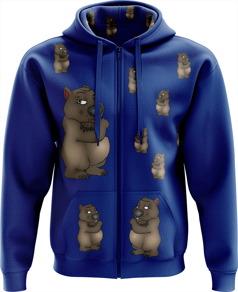 Wally Wombat Full Zip Hoodies Jackets - fungear.com.au