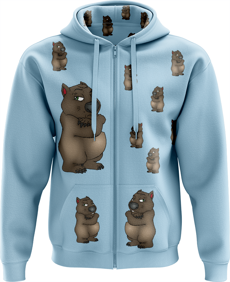Wally Wombat Full Zip Hoodies Jackets - fungear.com.au