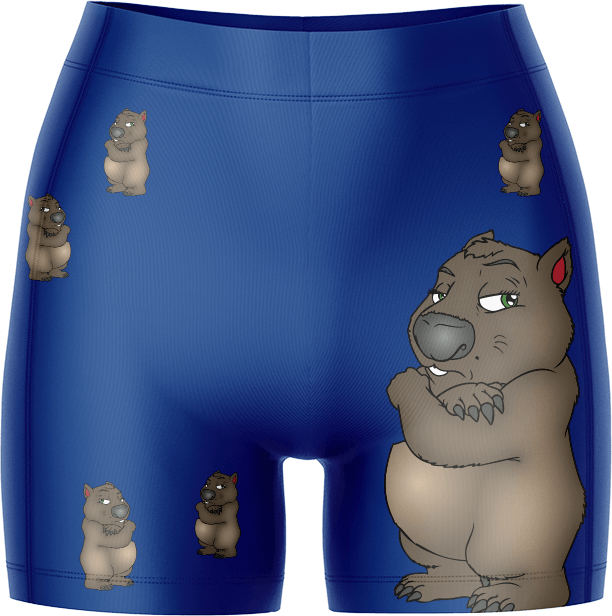 Wally Wombat Ladies Gym Shorts - fungear.com.au