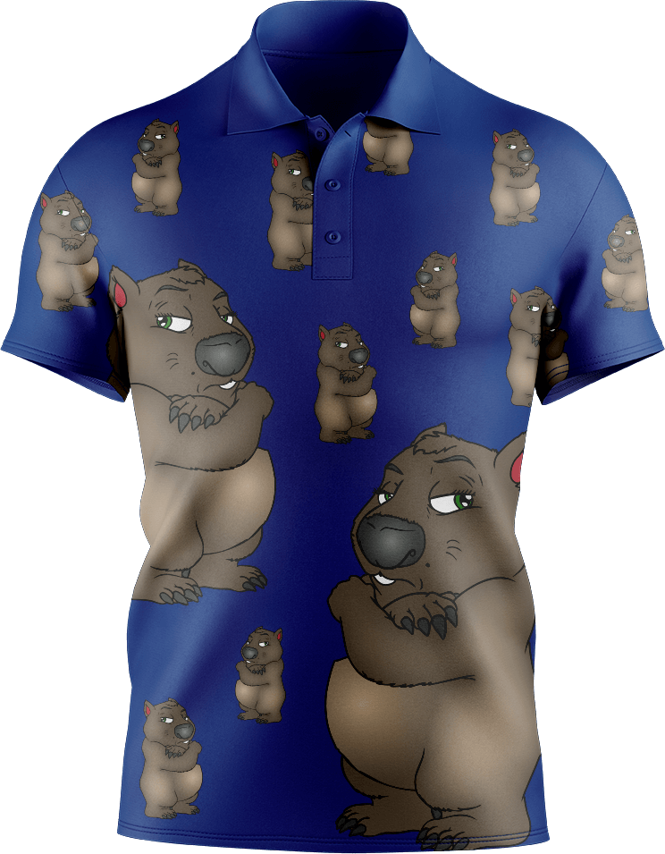 Wally Wombat Men's Short Sleeve Polo - fungear.com.au
