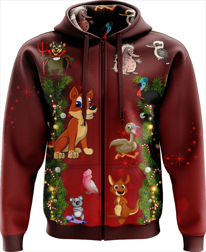 Xmas Full Zip Hoodies Jacket - fungear.com.au