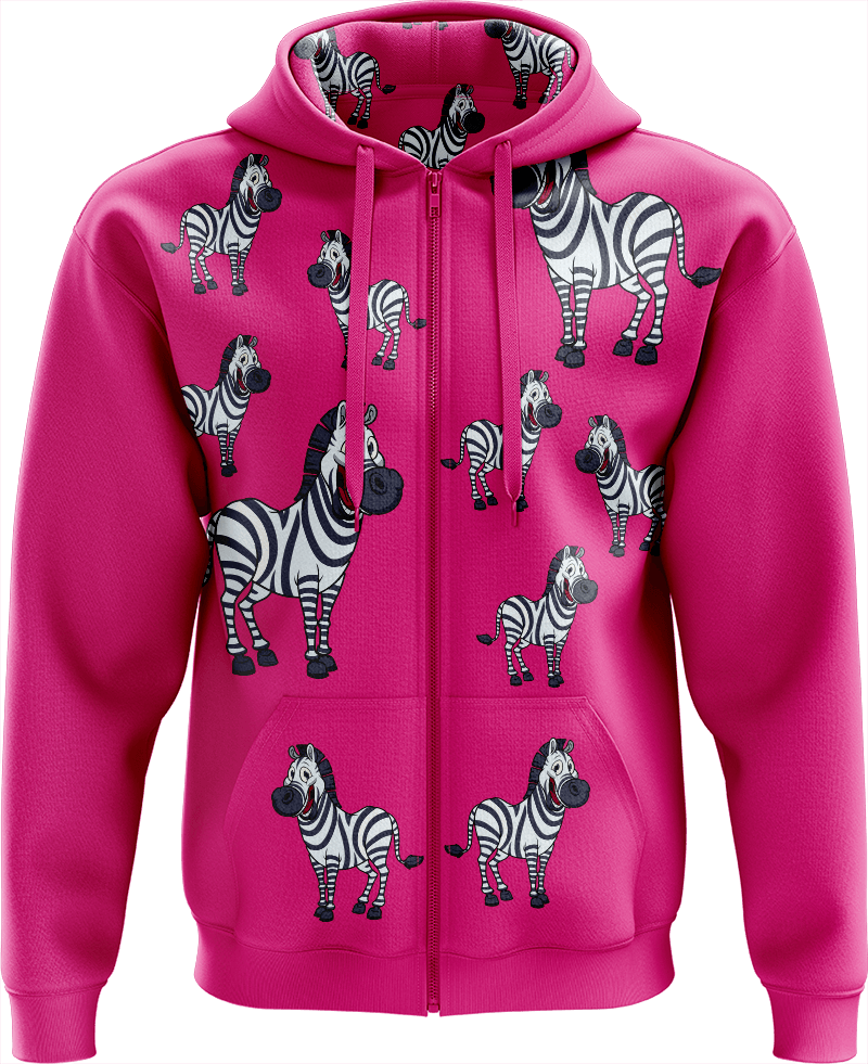 Ziva Zebra Full Zip Hoodies Jacket - fungear.com.au