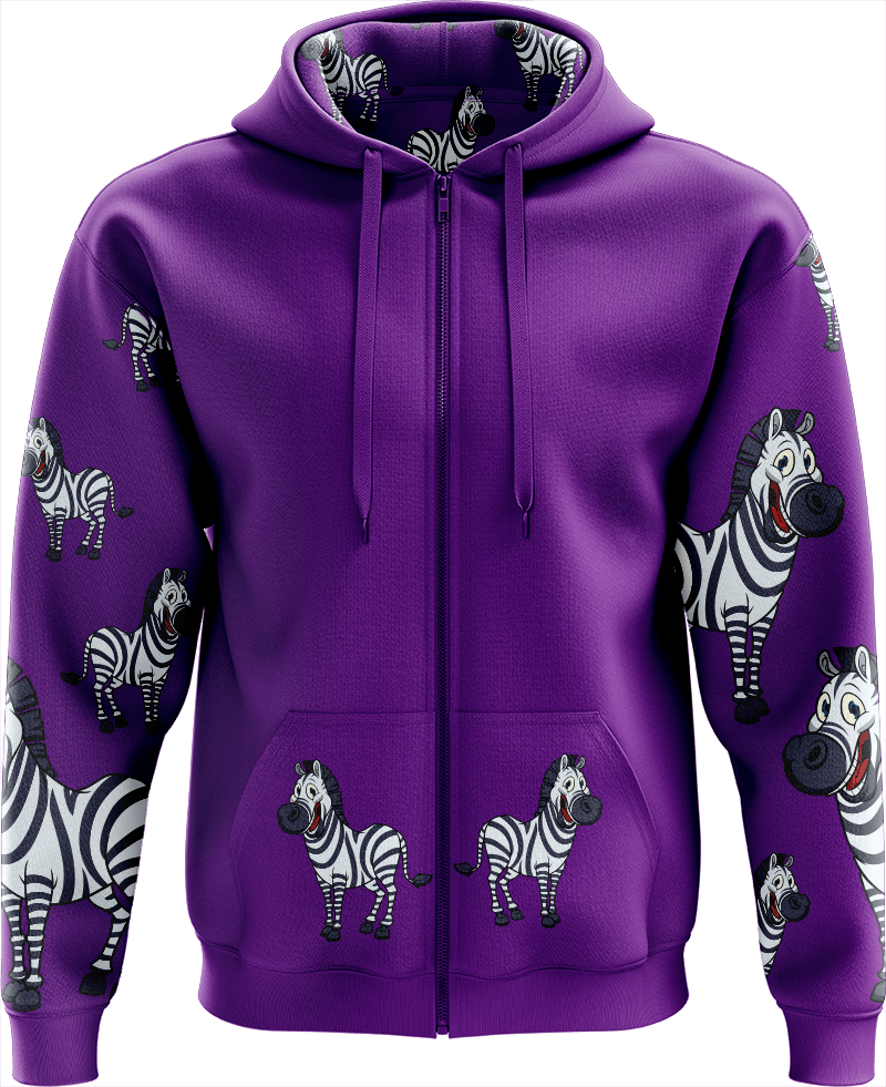 Ziva Zebra Full Zip Hoodies Jacket - fungear.com.au