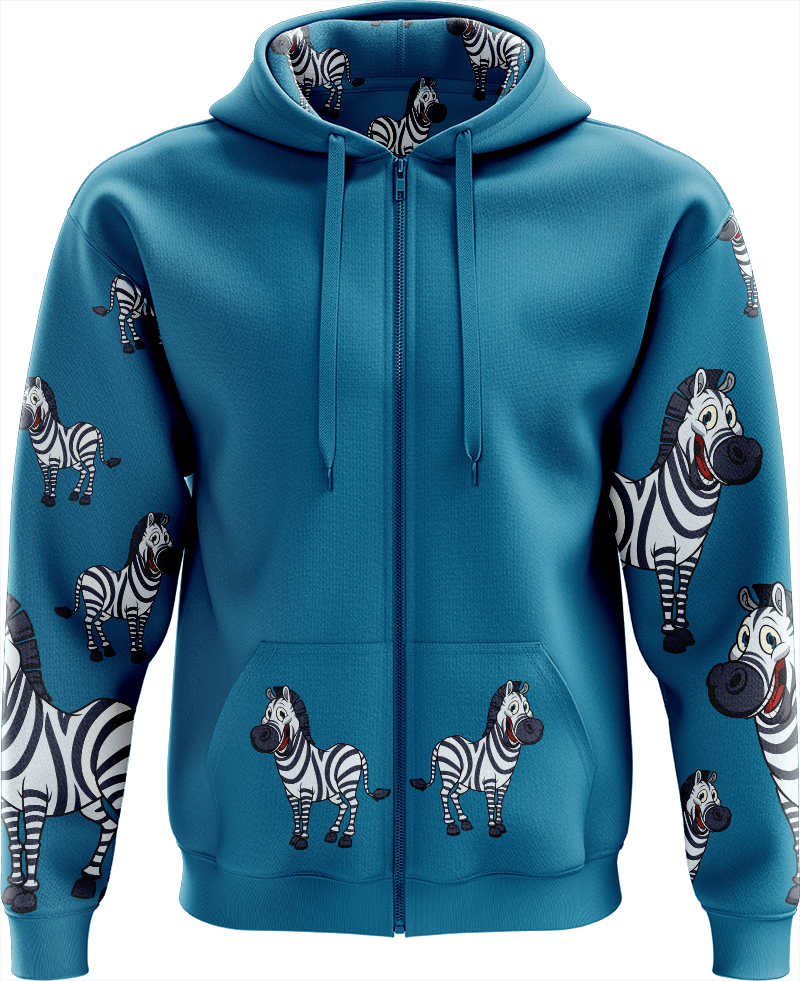 Ziva Zebra Full Zip Hoodies Jacket - fungear.com.au