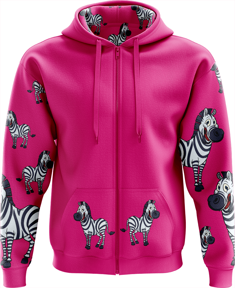 Ziva Zebra Full Zip Hoodies Jacket - fungear.com.au